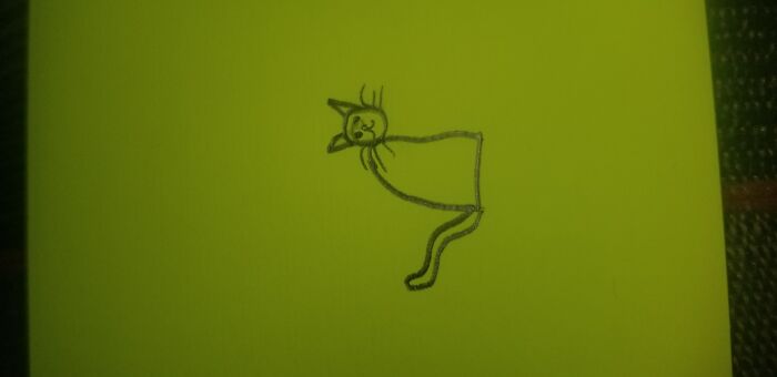 My Drawing Of A Sitting Cat.