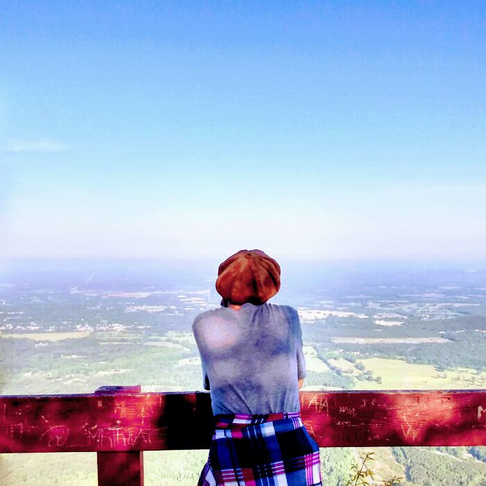 Standing Above The World At The Firetower At Fort Mountain. One Of Many Camping Trips With My Son ( Age 12 At The Time He Took This Photo).