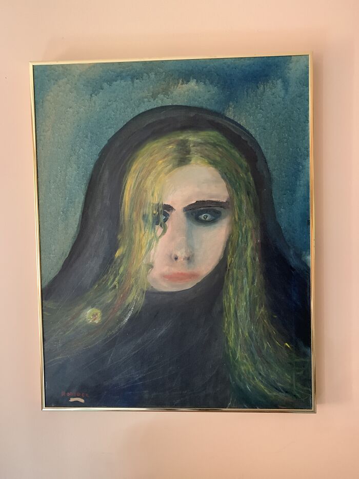 Won The Painting At An Auction, Paid $37.50, Used To Hang It In The Guest Bedroom, Until...don't Hang It There Anymore.