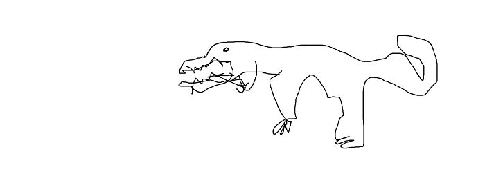 Put My Mouse In My Left Hand. I Tried Drawing A Tyrannosaurus Rex.