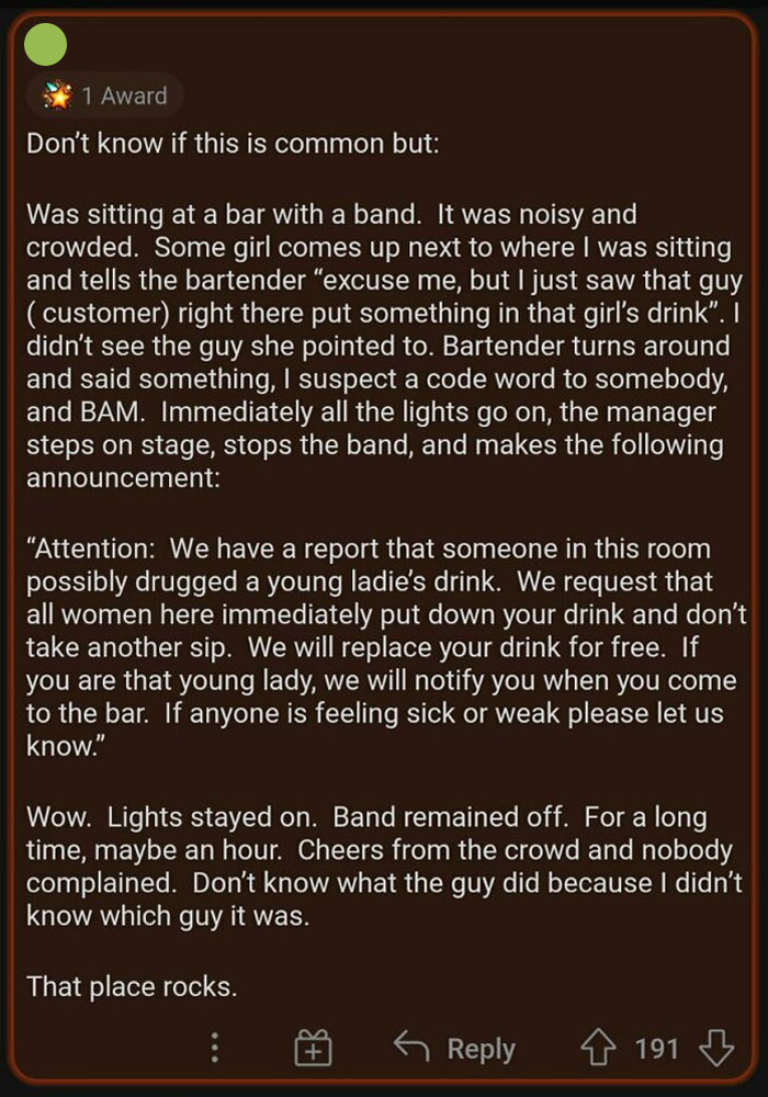 Major Respect To The Manager Of The Bar