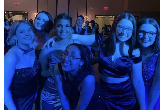 Me (Farthest Left) At My Very First Prom After Three Years Of Severe Depression.