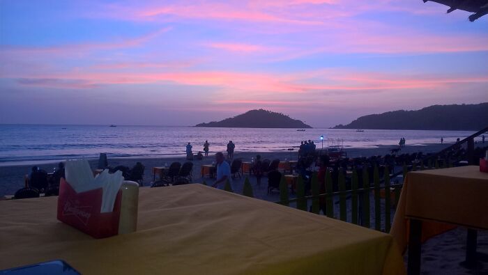 Sunset Over Palolem Beach In Goa. Amazing Place, Amazing People