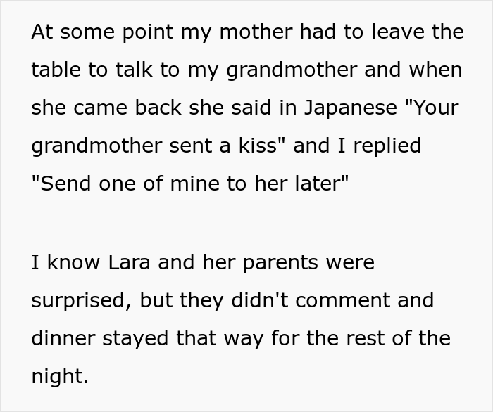 “AITA For Not Telling My Girlfriend And Her Family That I Can Speak Japanese?” “AITA For Not Telling My Girlfriend And Her Family That I Can Speak Japanese?”