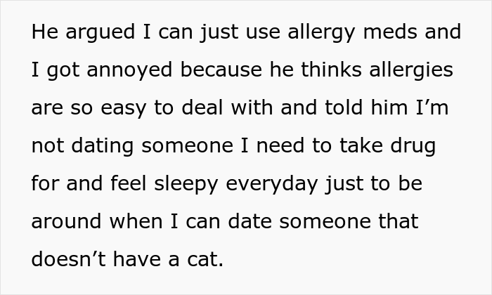 Allergy man went on a date with cat owner, guy made a scene when he said the relationship wouldn't work out