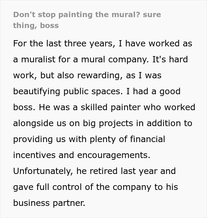 Boss Demands Muralists Paint During Rainfall, Which Inevitably Destroys It Because Of Malicious Compliance