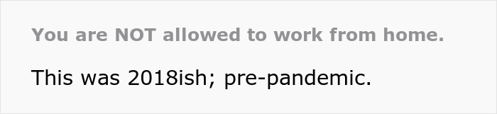 Boss Tells Employee They Can't Work From Home, Regrets It When They Use It To Their Advantage Boss Tells Employee They Can't Work From Home, Regrets It When They Use It To Their Advantage