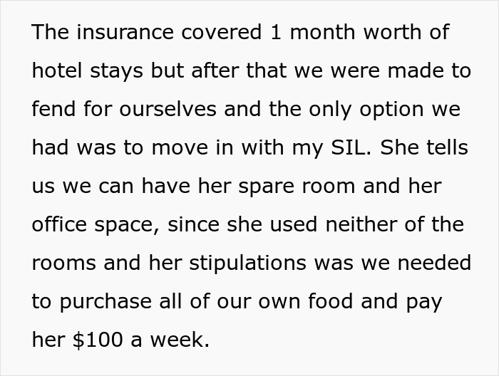 A woman gets sweet revenge when SIL loses her house and she can offer her the same ridiculous offer she got when her family's house burned down