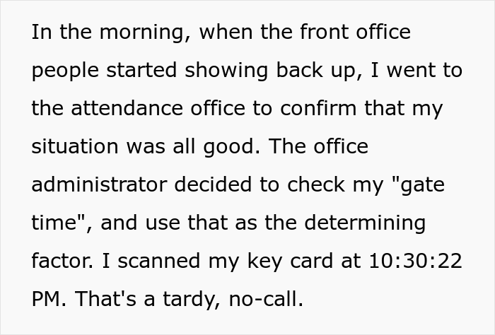 Employee Drives Management Nuts With His Malicious Compliance For 11 Years After He Got Disciplined For Being 22 Seconds Late Once Employee Drives Management Nuts With His Malicious Compliance For 11 Years After He Got Disciplined For Being 22 Seconds Late Once