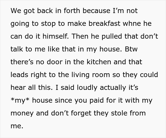 17 Y.O. Found Out Mom And Stepdad Purchased A House Using His Inheritance Money From Dad, Later Exposed The Man In Front Of His Visiting Family 17 Y.O. Found Out Mom And Stepdad Purchased A House Using His Inheritance Money From Dad, Later Exposed The Man In Front Of His Visiting Family