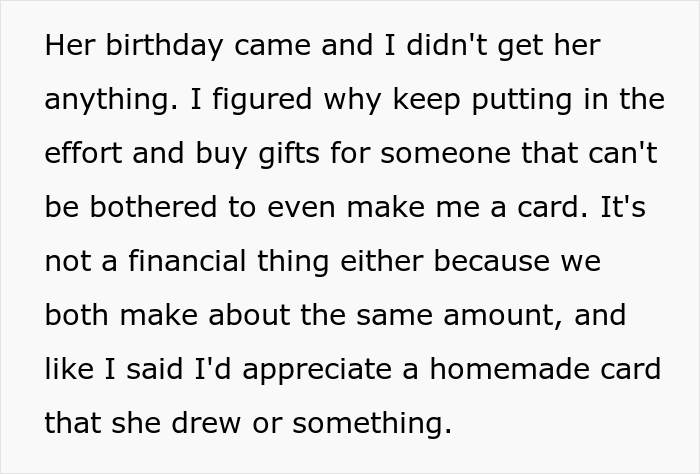 Girlfriend Never Gets Her Boyfriend Any Gifts, Drama Ensues When He Decides To Stop Getting Her Things Too