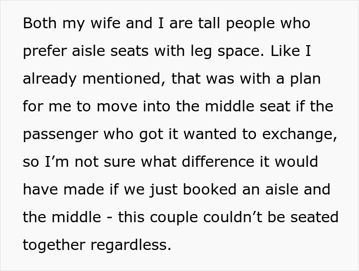 Furious at the man who doesn't give up his seat on the plane, Mom makes a snide remark, he looks to the internet and asks which of them was wrong.