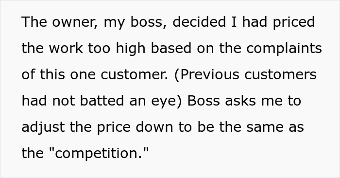 Boss Ignores Employee’s Warning To Not Bring Down Prices For Wealthy Client, Realizes He Made A Mistake When It’s Too Late Boss Ignores Employee’s Warning To Not Bring Down Prices For Wealthy Client, Realizes He Made A Mistake When It’s Too Late