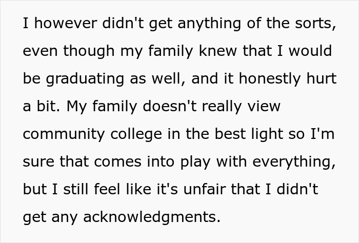 "Am I a jerk for being upset that my family didn't care that I graduated from high school?"