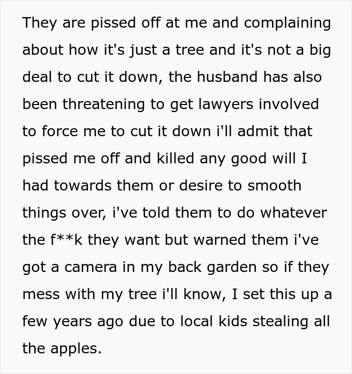 “AITA For Not Removing A Tree From My Property As My New Neighbor Demands?” “AITA For Not Removing A Tree From My Property As My New Neighbor Demands?”