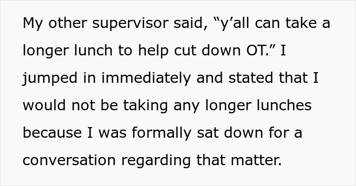 Boss Doesn’t Know This Guy Takes Longer Lunches Just To Cut Overtime, Tells Him To Work According To Schedule, Regrets It After The Next Paycheck Boss Doesn’t Know This Guy Takes Longer Lunches Just To Cut Overtime, Tells Him To Work According To Schedule, Regrets It After The Next Paycheck