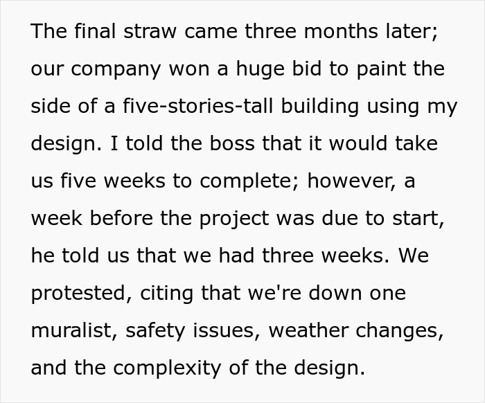 Boss Demands Muralists Paint During Rainfall, Which Inevitably Destroys It Because Of Malicious Compliance Boss Demands Muralists Paint During Rainfall, Which Inevitably Destroys It Because Of Malicious Compliance
