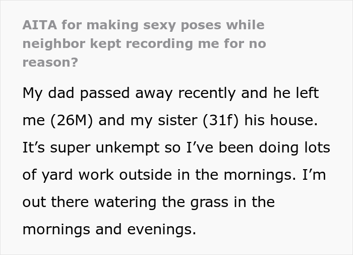 This Guy Makes His Elderly Karen Neighbor Stop Recording Him While Gardening By Striking Sexy Poses