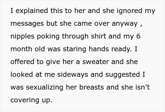New Mom Warns Her Friend To Wear A Bra Before Meeting Baby, She Doesn't Listen And Calls Her Misogynistic New Mom Warns Her Friend To Wear A Bra Before Meeting Baby, She Doesn't Listen And Calls Her Misogynistic