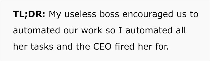 Employee Makes Boss' Position Useless By Maliciously Complying To Her Automation Request