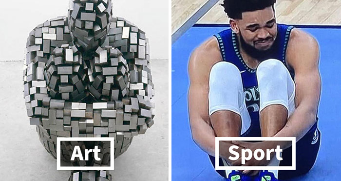 Instagram Account Compares Art With Sports Moments, And People Find It Funnily Accurate (30 Pics)