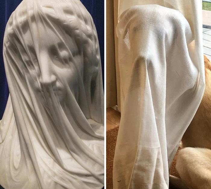 'veiled Virgin' By Giovanni Strazza