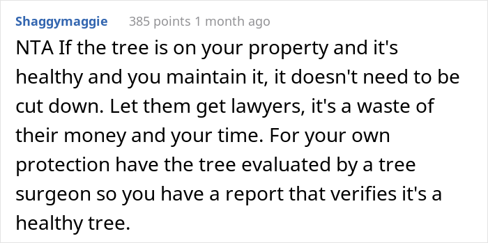 “AITA For Not Removing A Tree From My Property As My New Neighbor Demands?” “AITA For Not Removing A Tree From My Property As My New Neighbor Demands?”