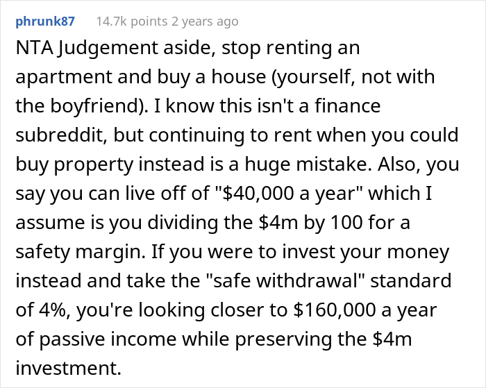 "Am I The Jerk For Telling My Boyfriend He Isn't Entitled To My Inheritance?" "Am I The Jerk For Telling My Boyfriend He Isn't Entitled To My Inheritance?"