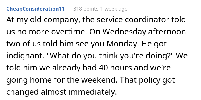 Boss Doesn’t Know This Guy Takes Longer Lunches Just To Cut Overtime, Tells Him To Work According To Schedule, Regrets It After The Next Paycheck Boss Doesn’t Know This Guy Takes Longer Lunches Just To Cut Overtime, Tells Him To Work According To Schedule, Regrets It After The Next Paycheck