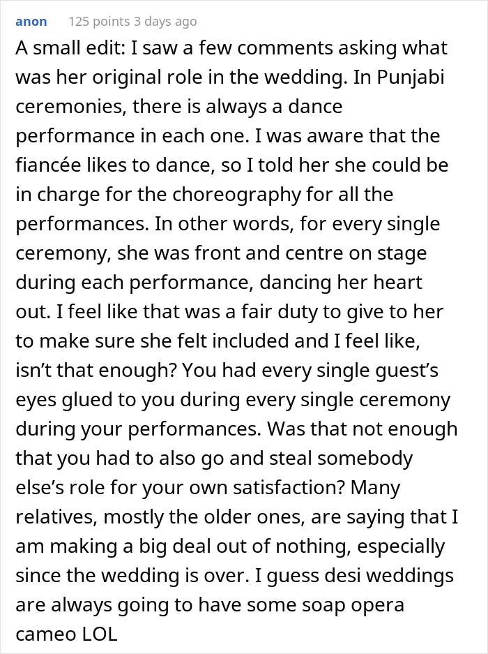 Relative’s Fiancée Steals A Precious Wedding Ceremony Moment From The Bride And Her Younger Cousin, Woman Calls Her Out And Gets Judged