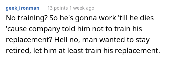Retired Man Spent 30 Years At The Same Company, Was Asked To Come Back One Year Later Because They Realized How Important He Was Retired Man Spent 30 Years At The Same Company, Was Asked To Come Back One Year Later Because They Realized How Important He Was