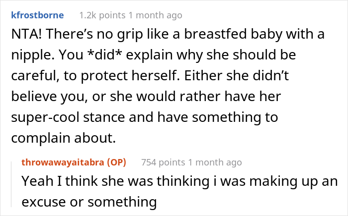 New Mom Warns Her Friend To Wear A Bra Before Meeting Baby, She Doesn't Listen And Calls Her Misogynistic New Mom Warns Her Friend To Wear A Bra Before Meeting Baby, She Doesn't Listen And Calls Her Misogynistic