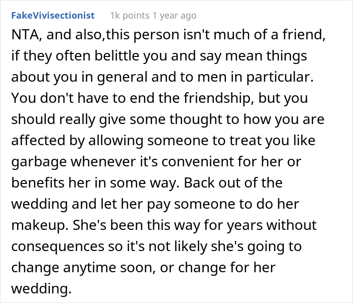 Maid Of Honor With A Scar On Her Face Asks If She's Right To Skip The Wedding After Bride Bans Makeup Just For Her Maid Of Honor With A Scar On Her Face Asks If She's Right To Skip The Wedding After Bride Bans Makeup Just For Her