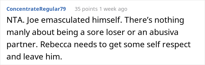"Am I The Jerk For 'Emasculating' A Guy By Winning Against Him In A Game?" "Am I The Jerk For 'Emasculating' A Guy By Winning Against Him In A Game?"