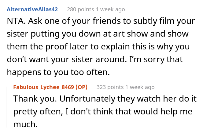 Woman Doesn't Want Autistic Sister At 'Prestigious' Art Show, Wonders If She's A Jerk Because Of It Woman Doesn't Want Autistic Sister At 'Prestigious' Art Show, Wonders If She's A Jerk Because Of It