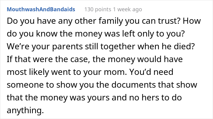 17 Y.O. Found Out Mom And Stepdad Purchased A House Using His Inheritance Money From Dad, Later Exposed The Man In Front Of His Visiting Family 17 Y.O. Found Out Mom And Stepdad Purchased A House Using His Inheritance Money From Dad, Later Exposed The Man In Front Of His Visiting Family