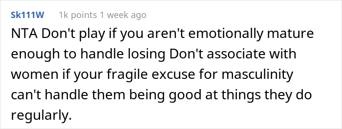 "Am I The Jerk For 'Emasculating' A Guy By Winning Against Him In A Game?" "Am I The Jerk For 'Emasculating' A Guy By Winning Against Him In A Game?"