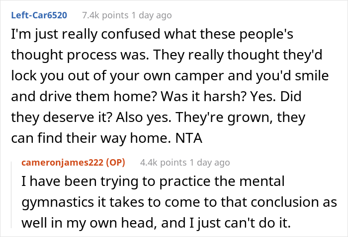 Friends Locked This Guy Out Of His Own Camper Because “There Wasn’t Enough Room”, He Packed And Drove Away The Next Day Friends Locked This Guy Out Of His Own Camper Because “There Wasn’t Enough Room”, He Packed And Drove Away The Next Day