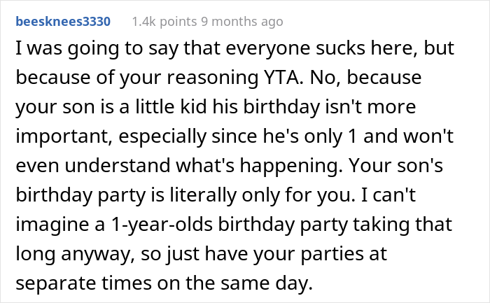 "AITA For Calling My MIL A Crybaby And Saying Her Birthday Isn't As Important As My Son's First Birthday?"