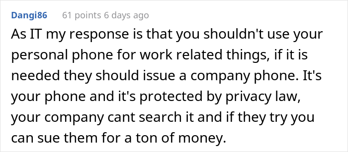 HR Wants To Check Employees’ Personal Phones Anytime They Want, People Are Not Having It HR Wants To Check Employees’ Personal Phones Anytime They Want, People Are Not Having It