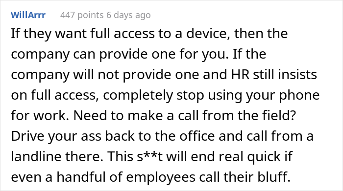 HR Wants To Check Employees’ Personal Phones Anytime They Want, People Are Not Having It HR Wants To Check Employees’ Personal Phones Anytime They Want, People Are Not Having It
