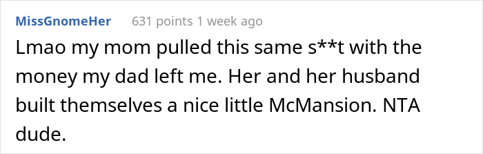 17 Y.O. Found Out Mom And Stepdad Purchased A House Using His Inheritance Money From Dad, Later Exposed The Man In Front Of His Visiting Family 17 Y.O. Found Out Mom And Stepdad Purchased A House Using His Inheritance Money From Dad, Later Exposed The Man In Front Of His Visiting Family