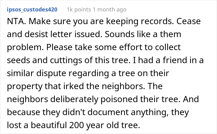 “AITA For Not Removing A Tree From My Property As My New Neighbor Demands?” “AITA For Not Removing A Tree From My Property As My New Neighbor Demands?”