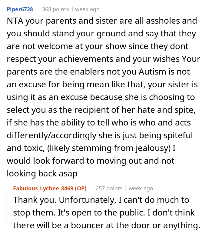Woman Doesn't Want Autistic Sister At 'Prestigious' Art Show, Wonders If She's A Jerk Because Of It Woman Doesn't Want Autistic Sister At 'Prestigious' Art Show, Wonders If She's A Jerk Because Of It