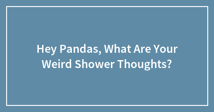 Hey Pandas, What Are Your Weird Shower Thoughts? (Closed)