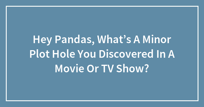 Hey Pandas, What’s A Minor Plot Hole You Discovered In A Movie Or TV Show? (Closed)