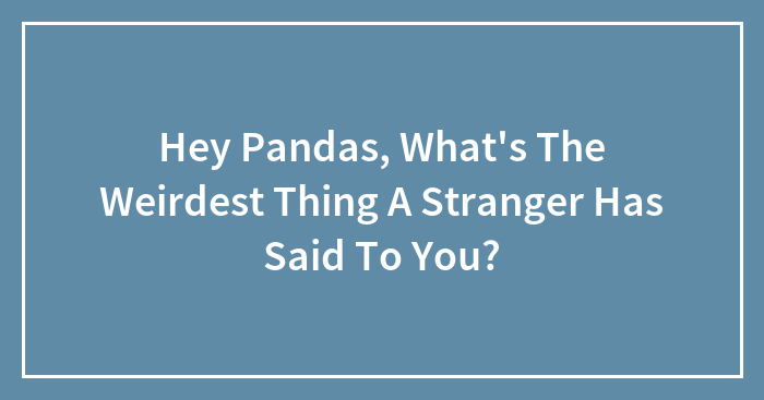Hey Pandas, What’s The Weirdest Thing A Stranger Has Said To You? (Closed)