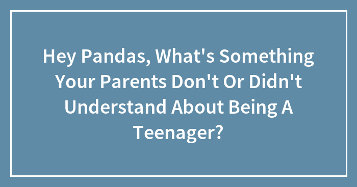 Hey Pandas, What’s Something Your Parents Don’t Or Didn’t Understand About Being A Teenager?