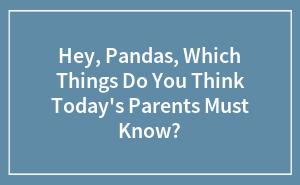 Hey, Pandas, Which Things Do You Think Today's Parents Must Know?