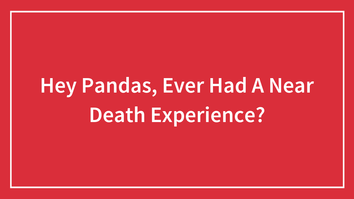 Hey Pandas, Ever Had A Near Death Experience?
